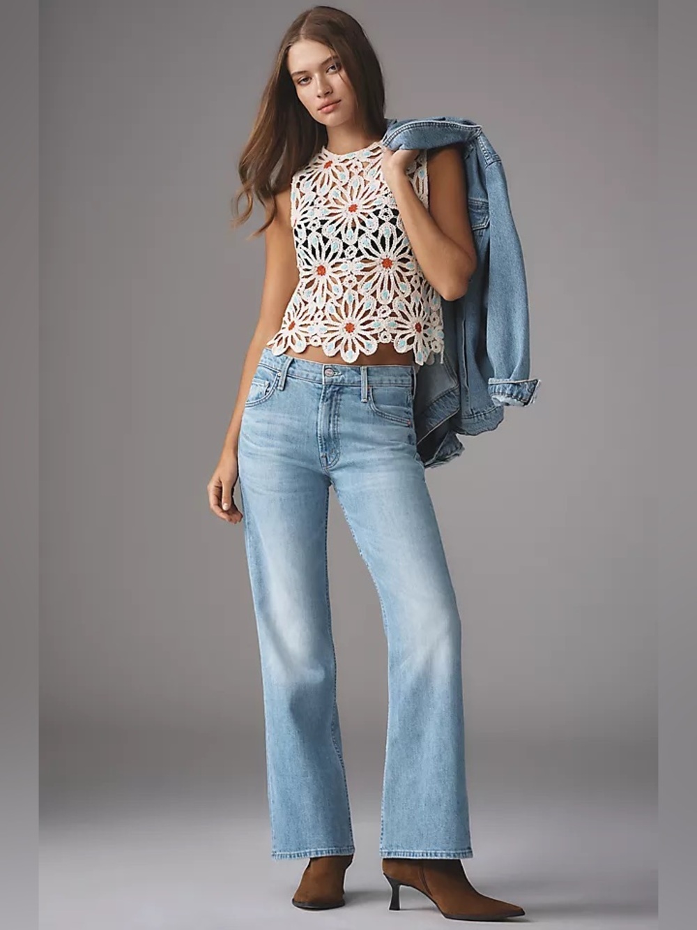 MOTHER The Bookie Flood High-Rise Jeans Color: Puzzled 26